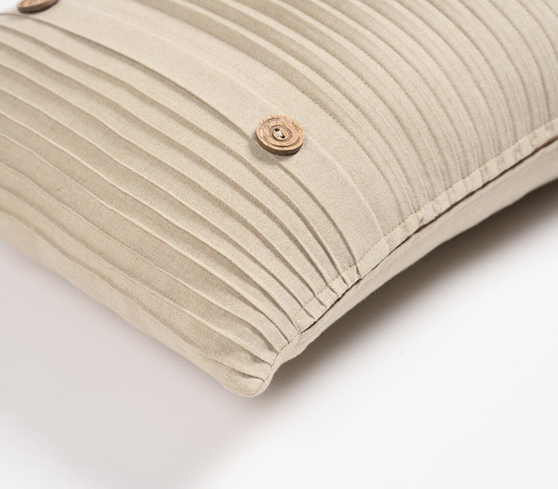 Hand Stitched Pleated Cotton Lumbar Cushion cover