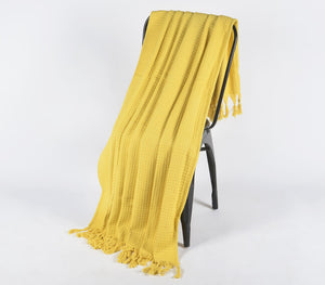 Dyed Minicoy Cotton Minimalist Throw with Tassels