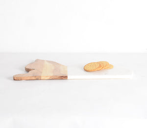 Feline Marble & Wood Cheese board