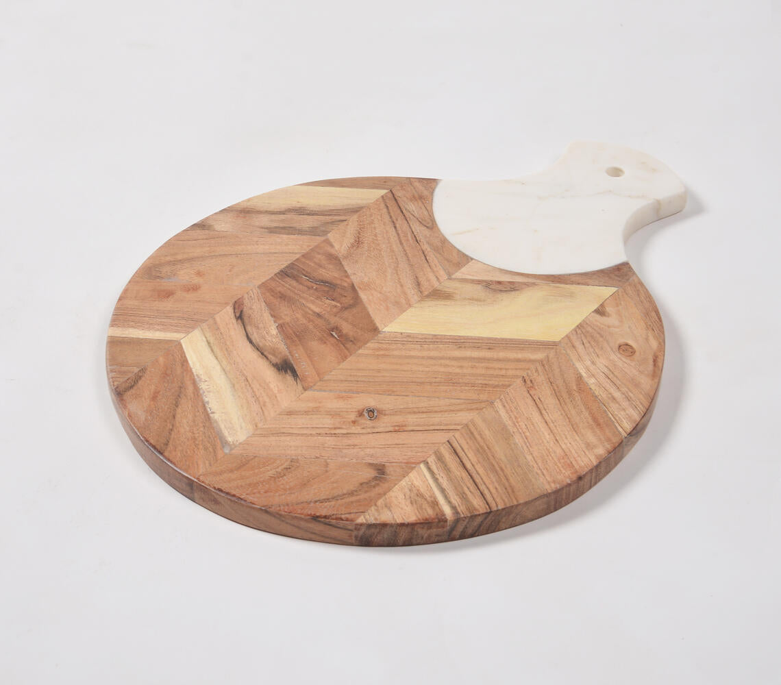 Lacquered Mango Wood & Stone Padle Chopping Board